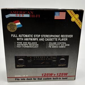 Vtg American Hi-Fi Car Stereo Receiver AM FM MPX Cassette Player 125W USA CR-18